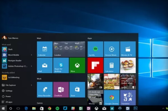 Menu Iniciar do Windows 10 depois da Actualização