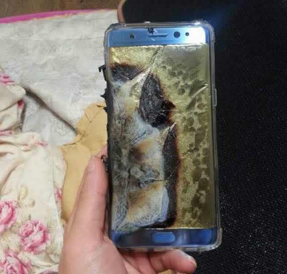 Galaxy Note 7 depois da explosão