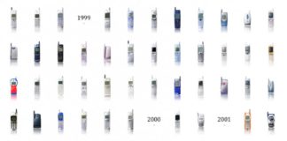 A evolução dos telemóveis em uma única imagem
