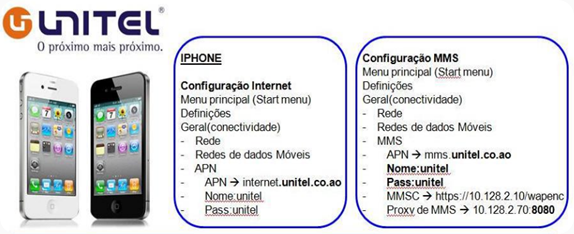 configurações mms e internet Unitel