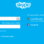 Tela inicial do skype