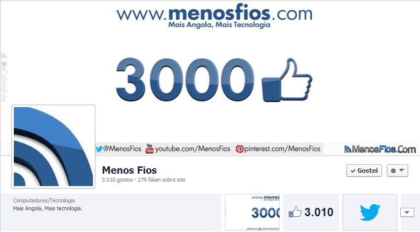 MenosFios e os seus 3 mil "likes"