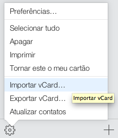 iCloud importar vCard