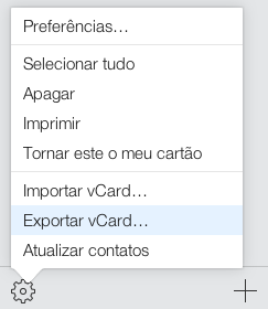iCloud exportar vCard