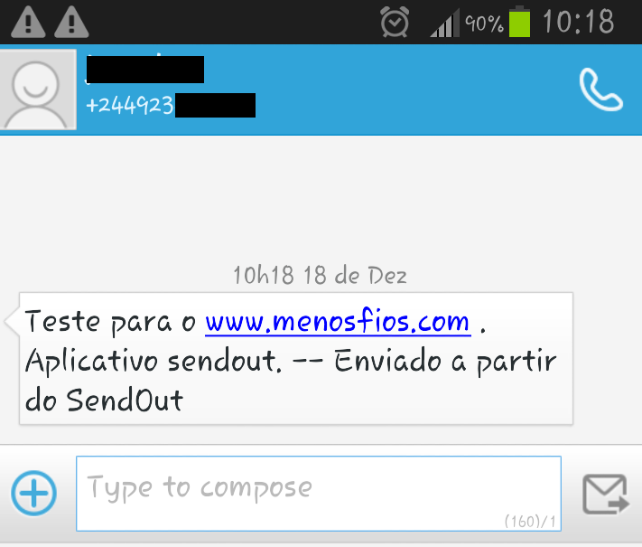 Aplicativo SMS SendOut