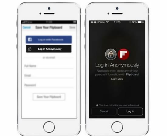 Login anónimo em Apps de terceiros