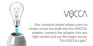 Vocca, um adaptador que permite controlar lâmpadas com comandos de voz Vocca , adaptador lâmpada inteligente