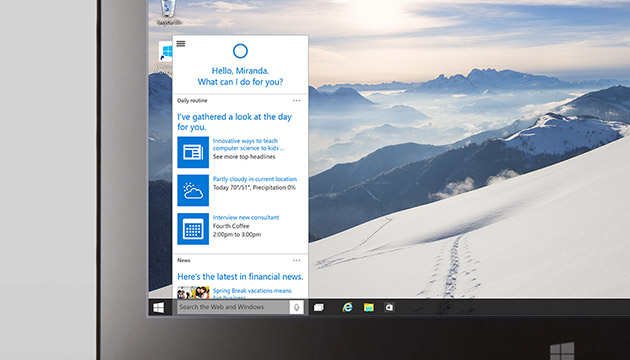 Cortana no Windows 10