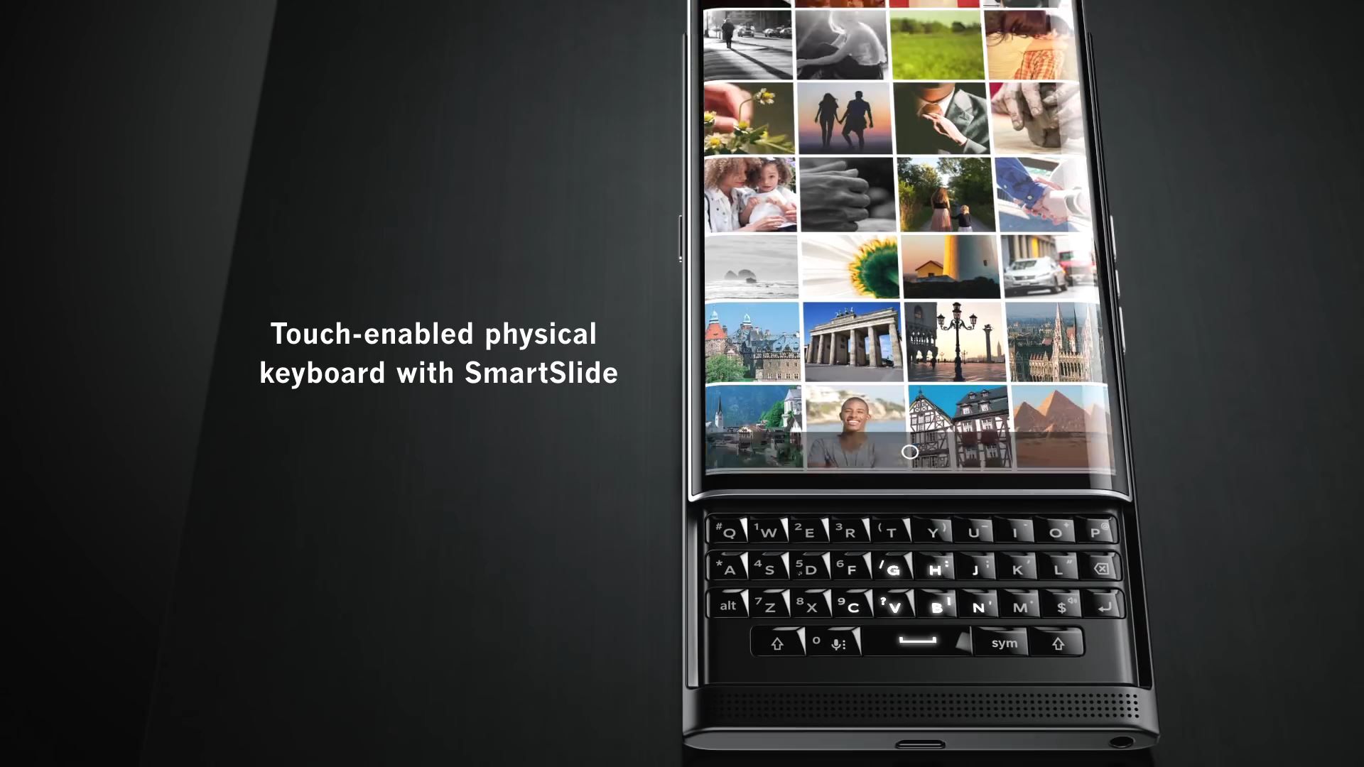 Physical touch-sensitive keyboard with SmartSlide (smart slide).