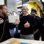 Cook, Chief Executive Officer of Apple Inc., takes part in education-focused event in Chicago