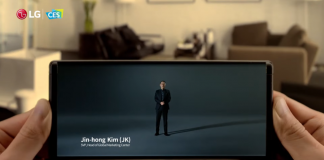 LG faz demonstração do seu ecrã enrolável na CES 2021