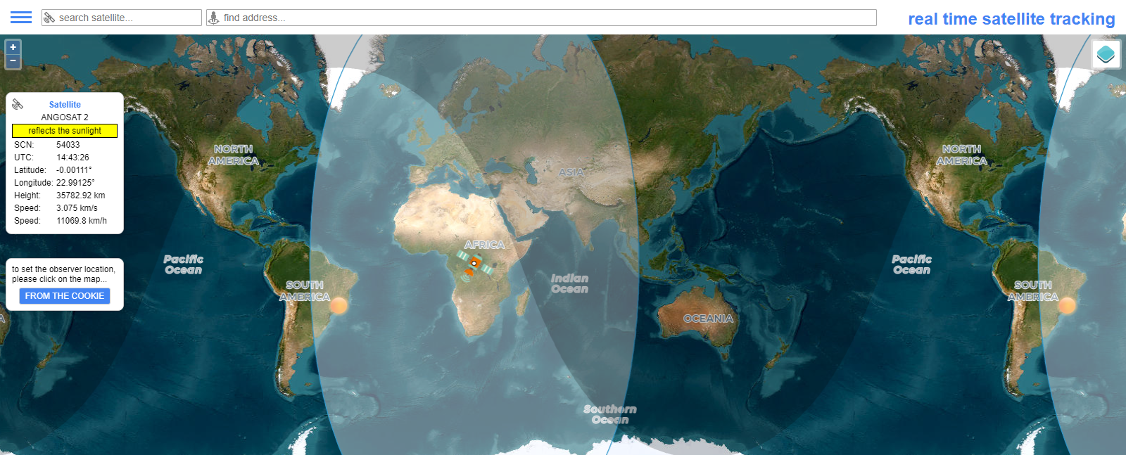 Location of Angosat-2 (Updated at 15:46 on November 24, 2022)