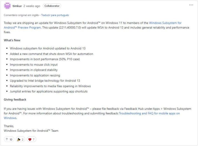 Windows 11 recebe suporte para Android 13 no seu sistema de aplicativos ...